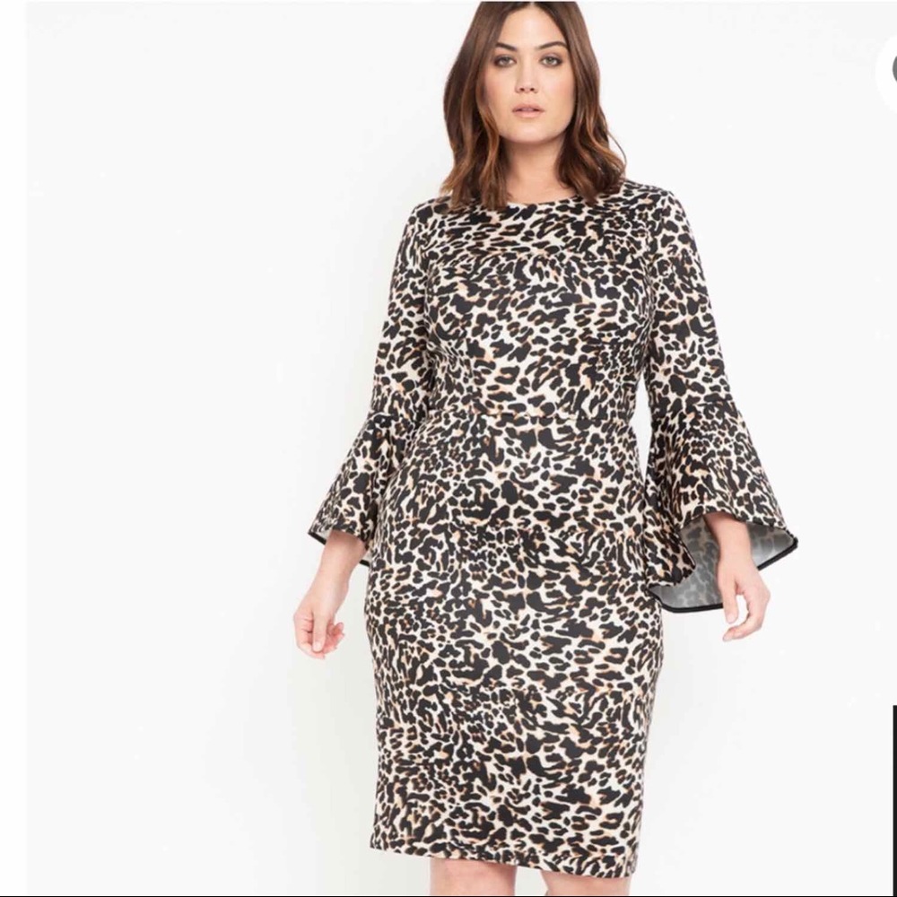 NWT Eloquii Leopard Print Scuba Dress